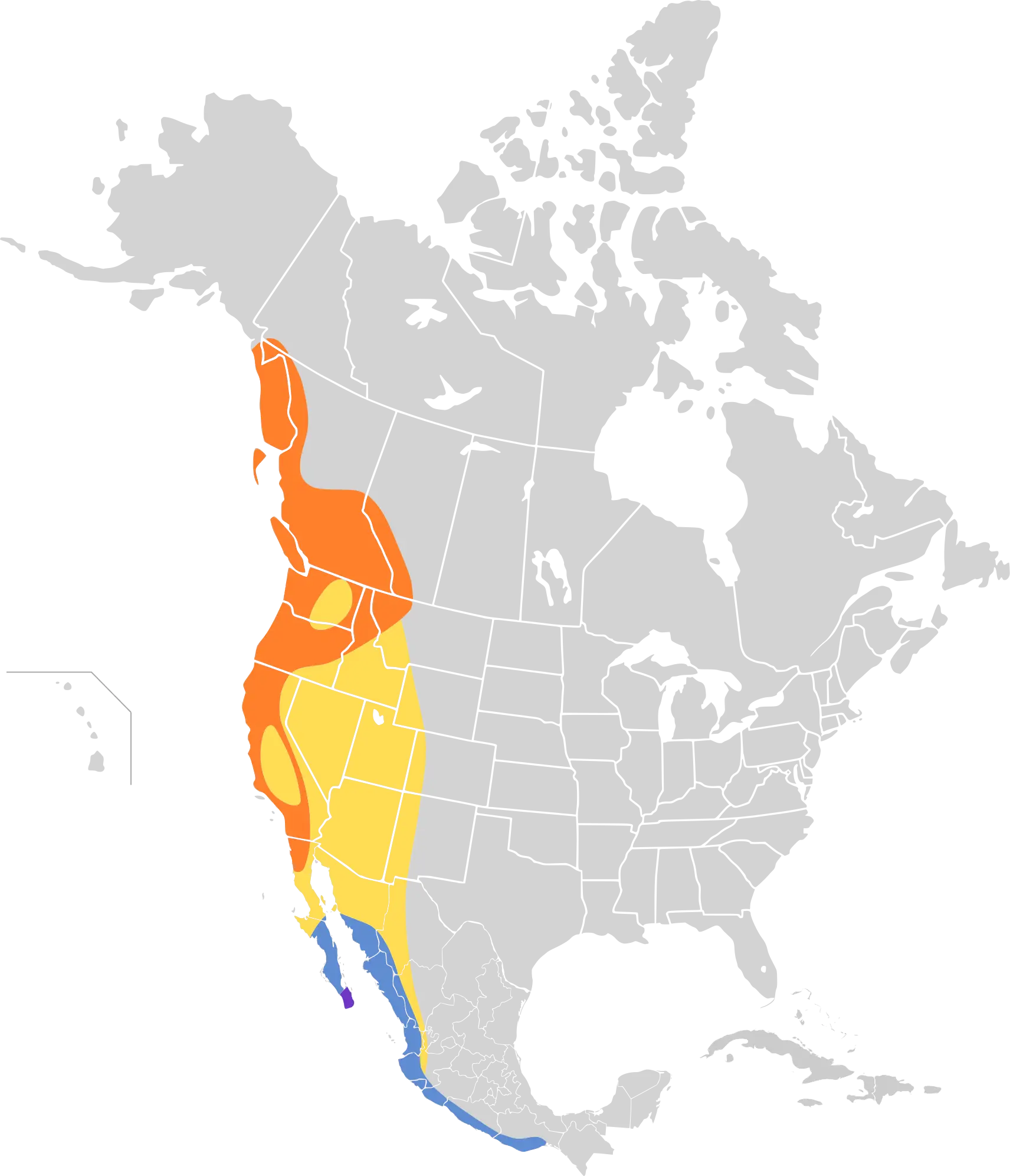 Pacific-slope flycatcher habitat map