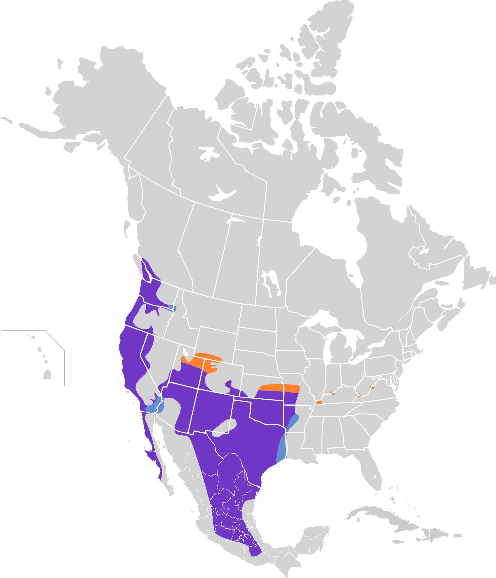 Bewick's wren habitat map