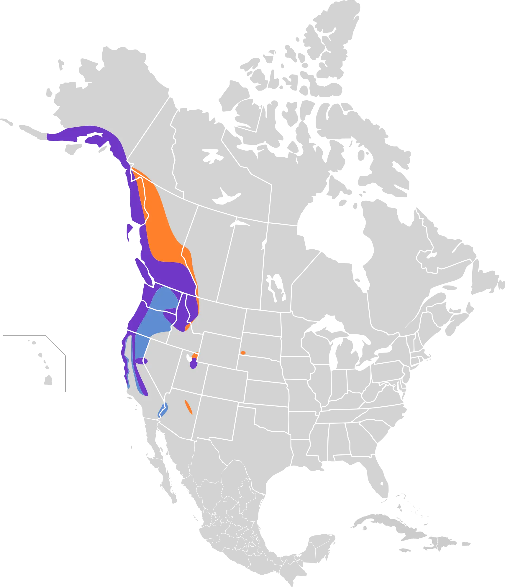 Pacific wren habitat map