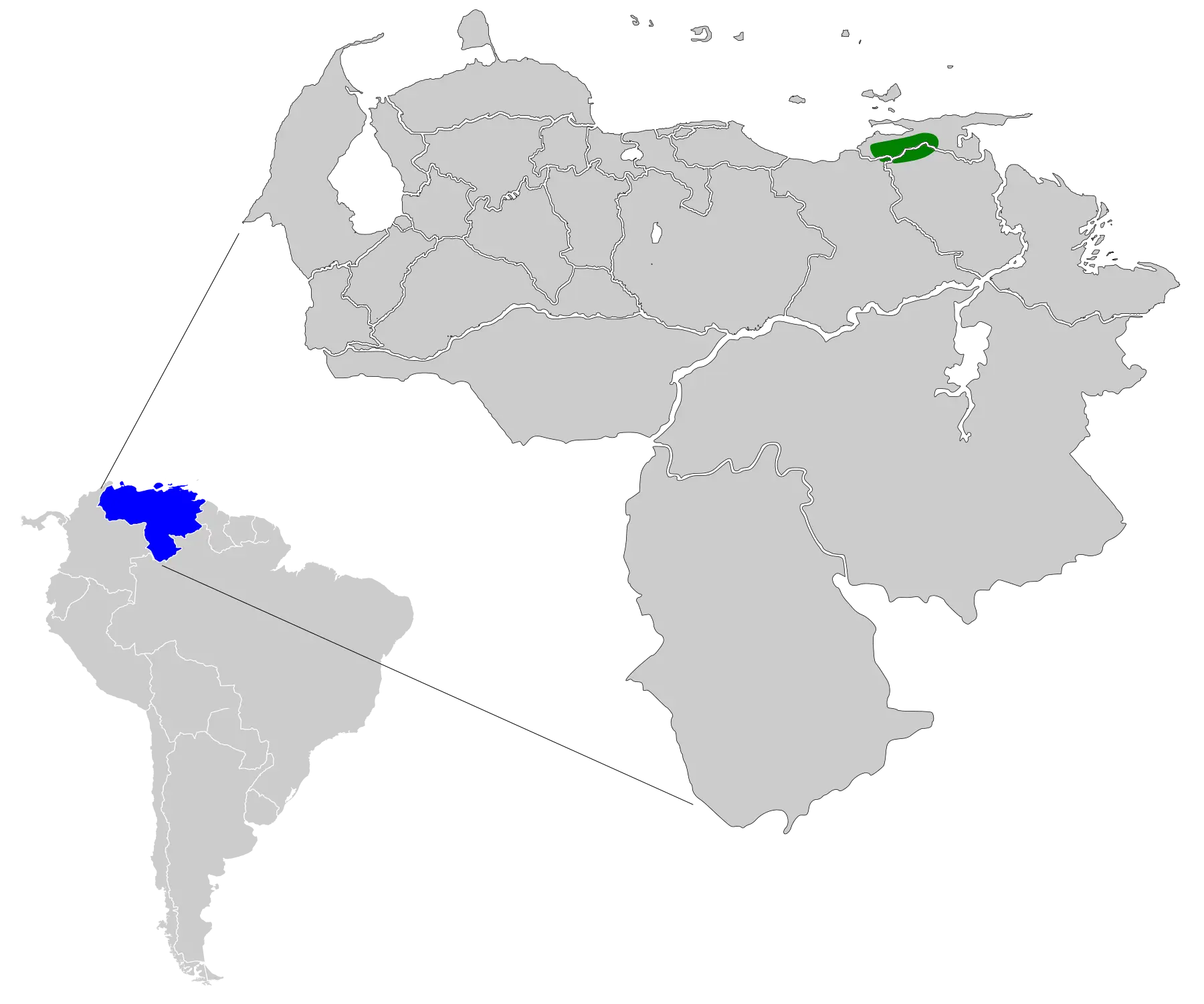 Venezuelan sylph habitat map