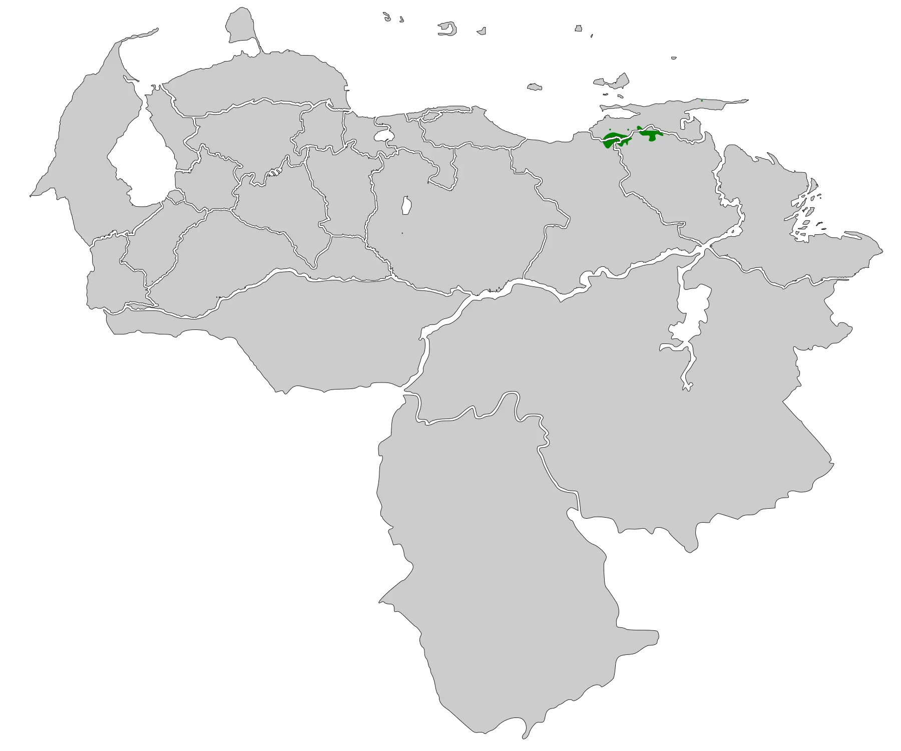 Venezuelan flowerpiercer habitat map