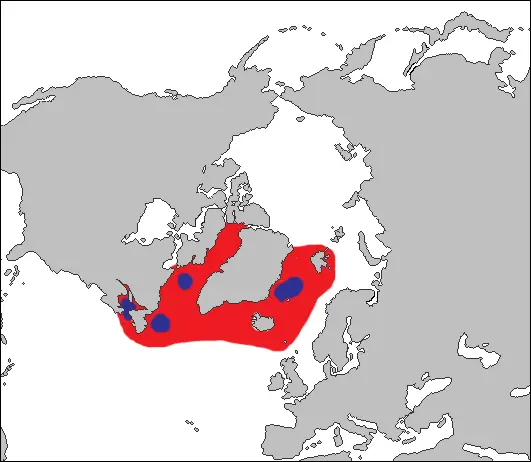 Phoque à capuchon carte des habitats