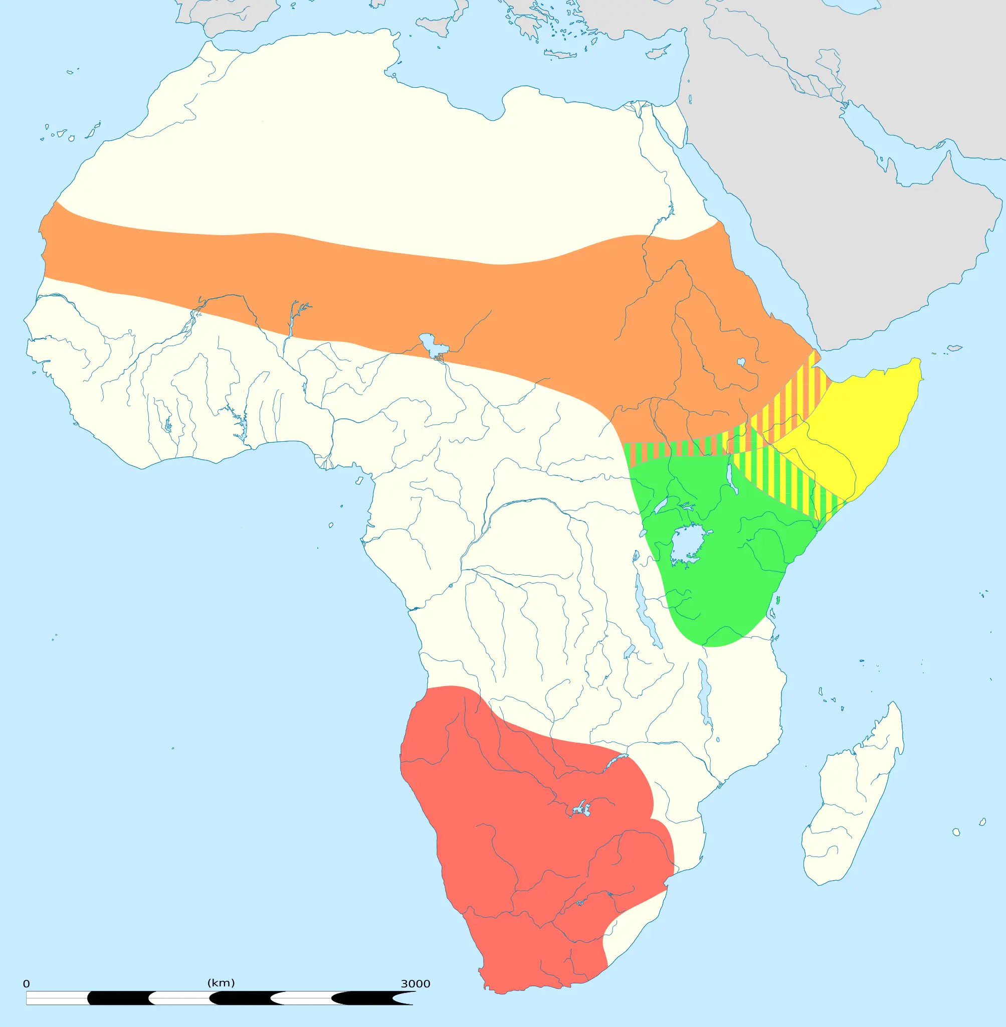 North African ostrich habitat map