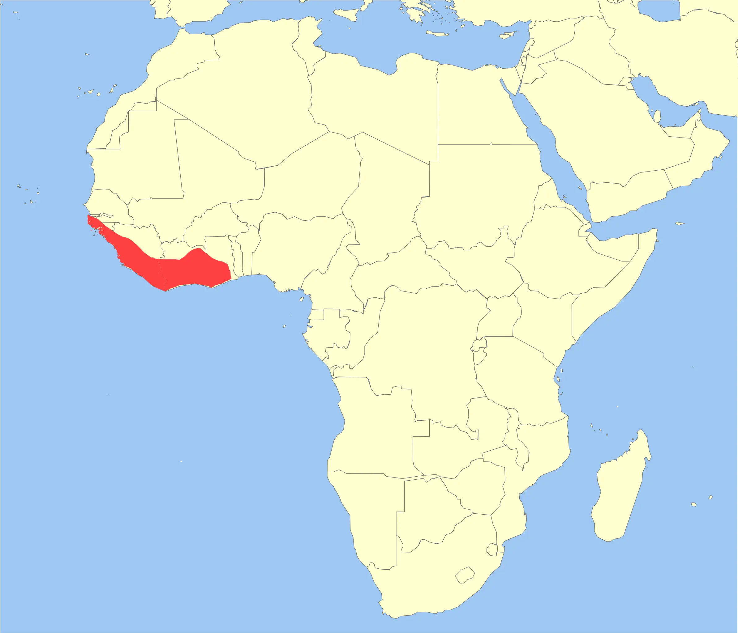 Campbell's mona monkey habitat map