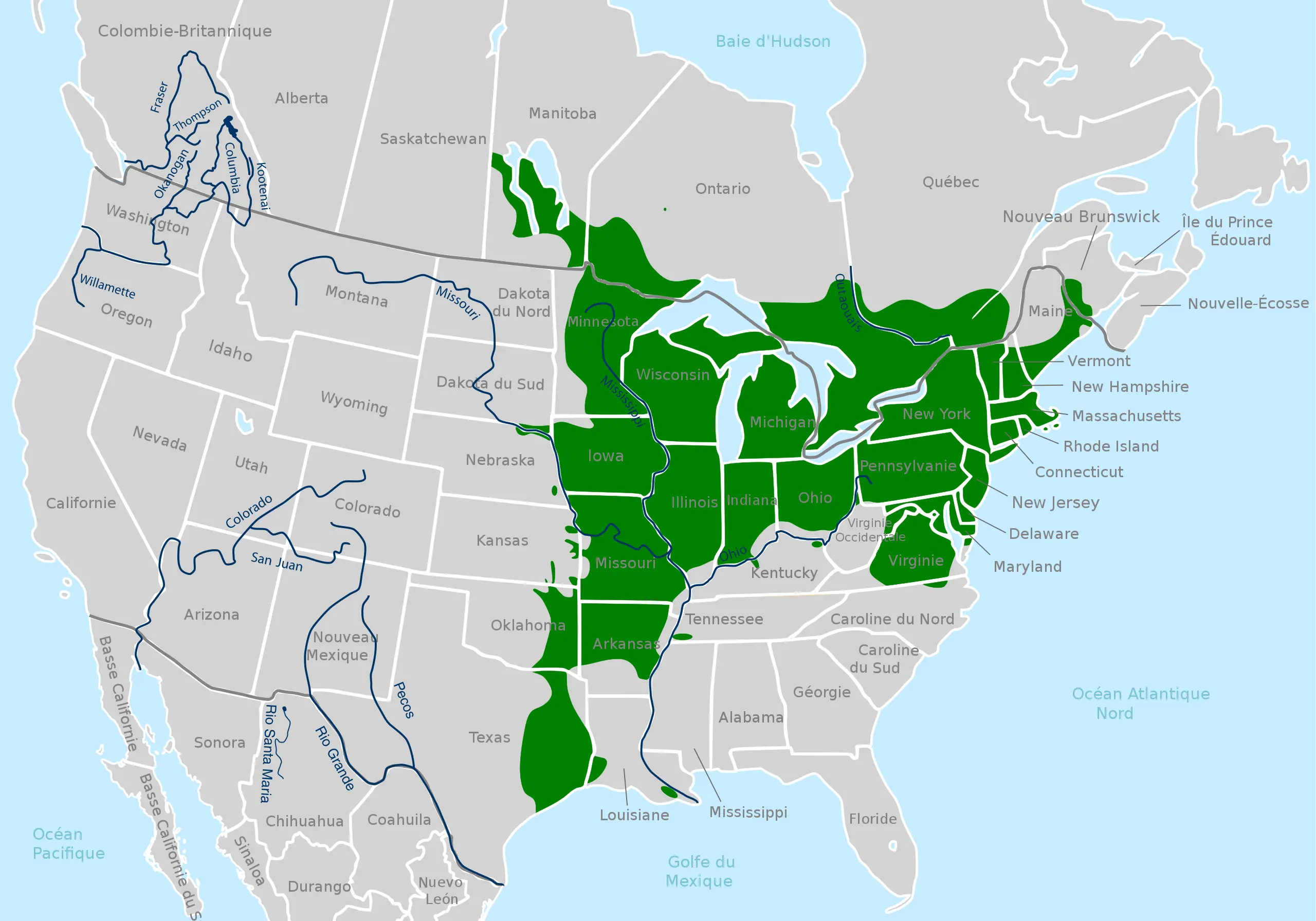 Gray treefrog habitat map