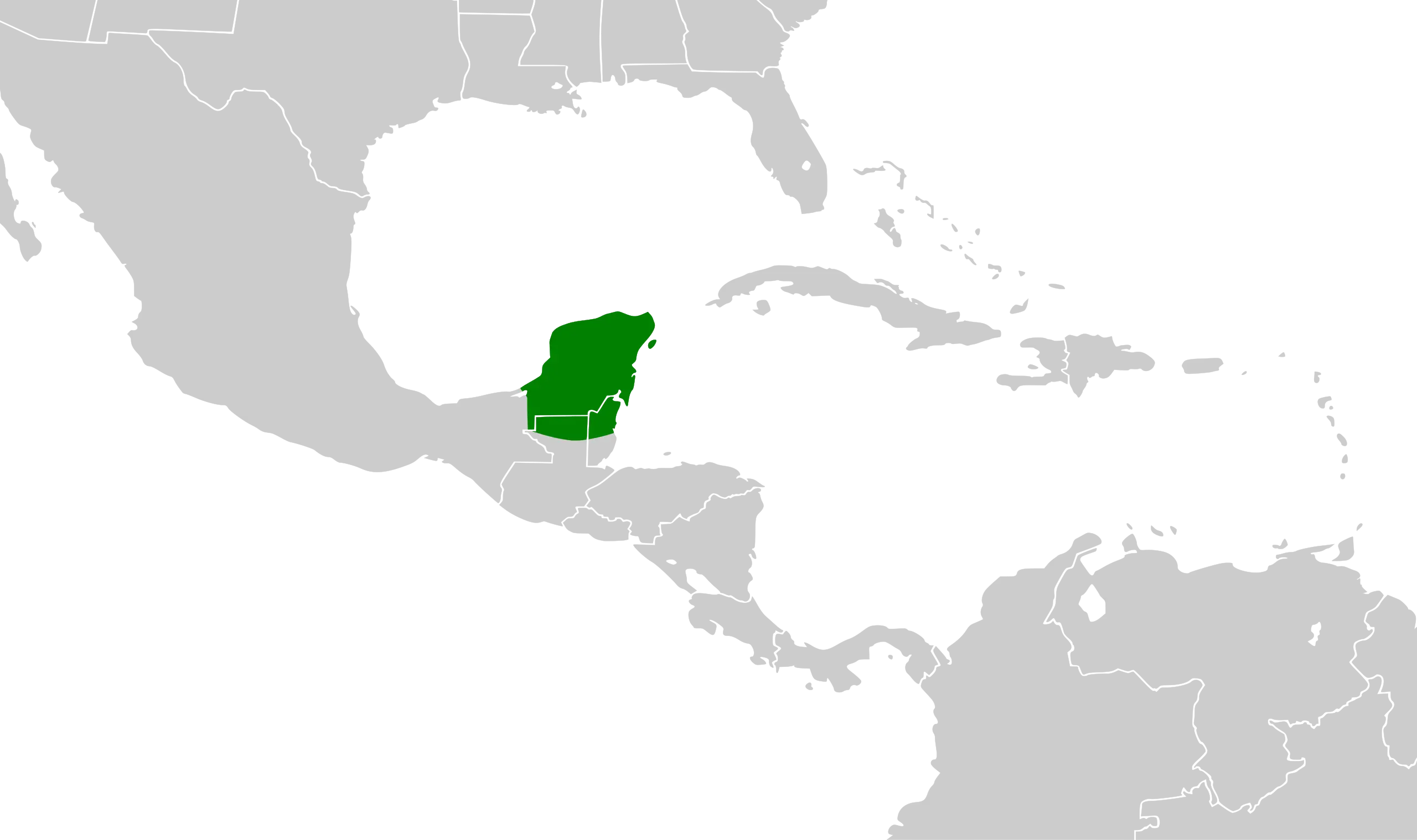 Yucatan flycatcher habitat map