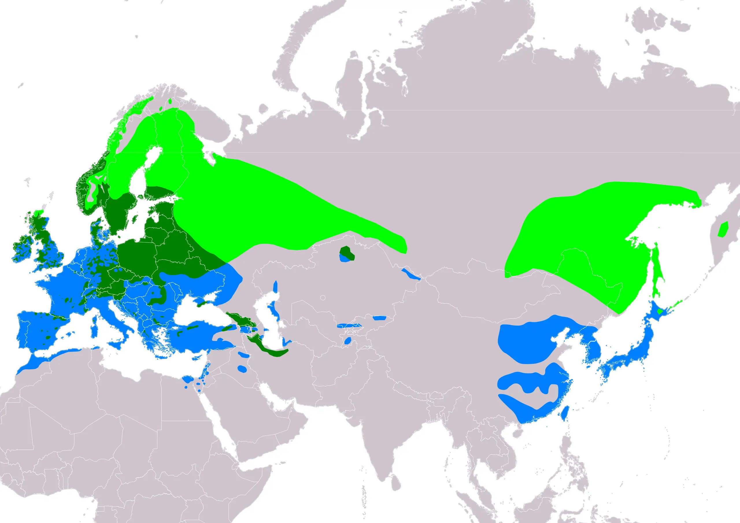 Eurasian siskin habitat map