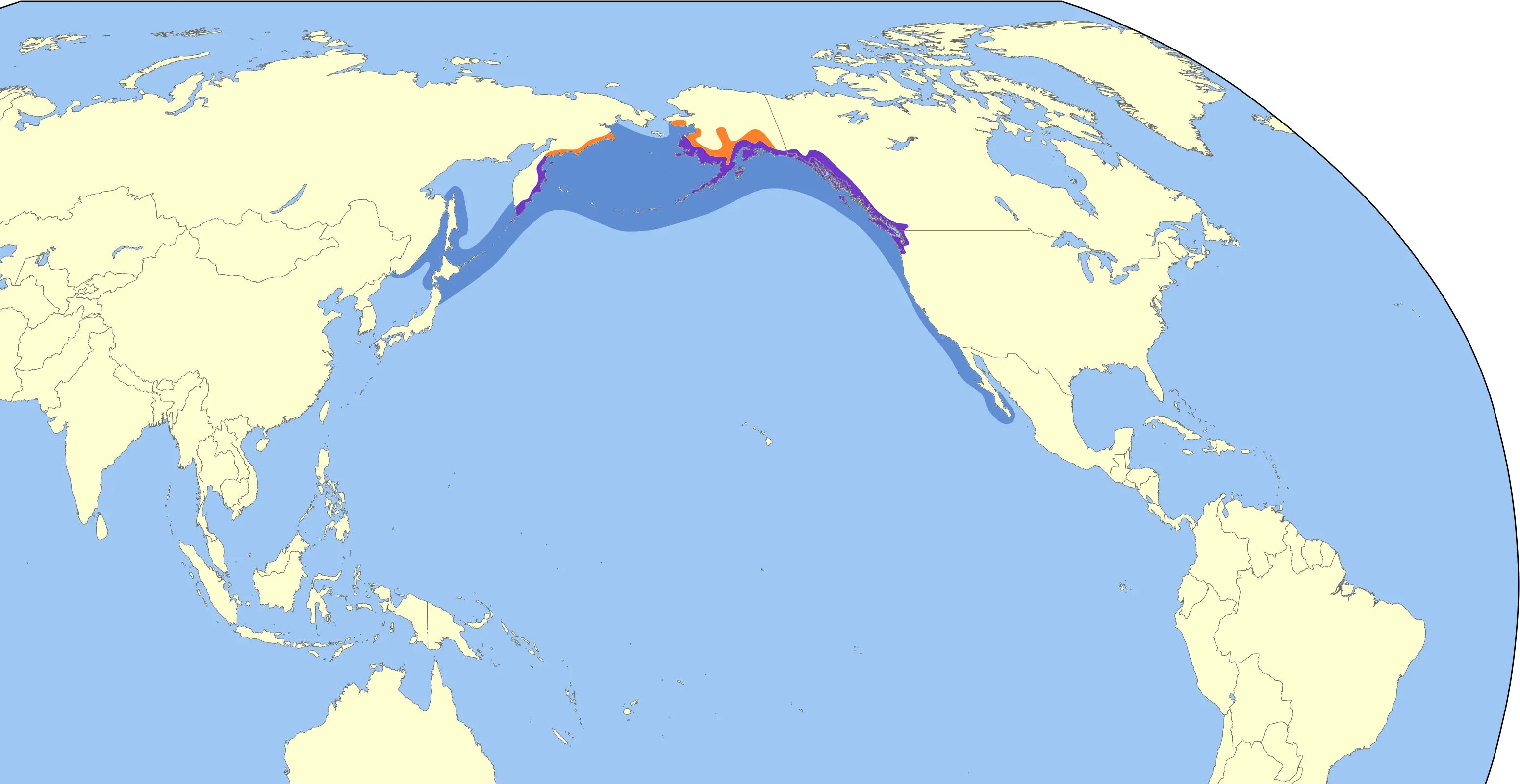 Glaucous-winged gull habitat map