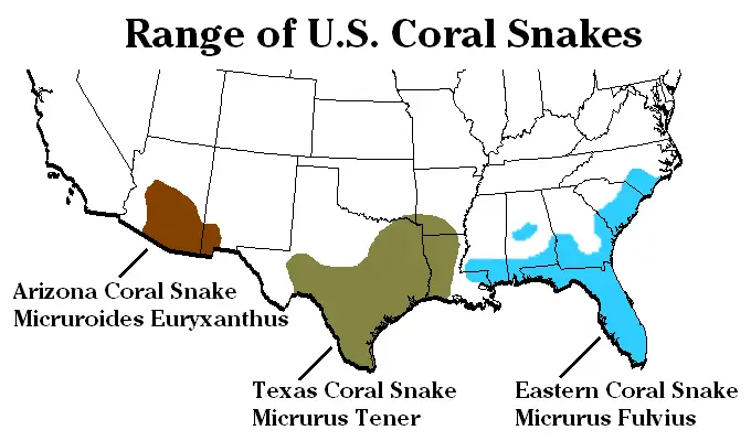 Eastern Coral Snake habitat map