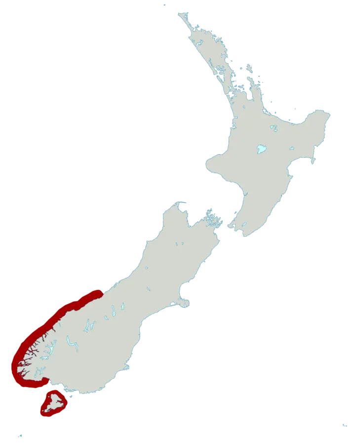 Пінгвін новозеландський карта середовища проживання