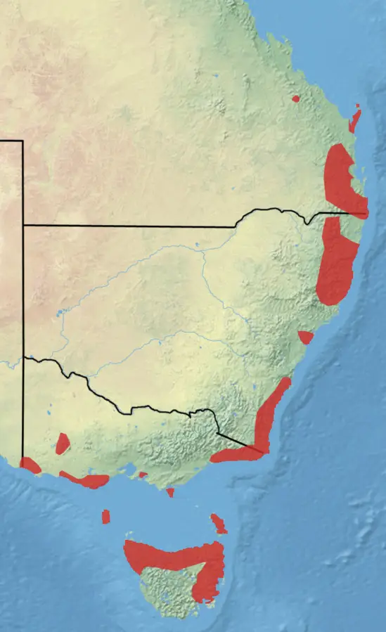Long-Nosed Potoroo habitat map