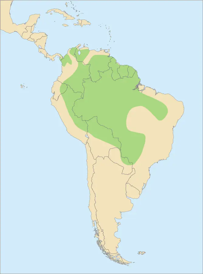 Green-Winged Macaw habitat map