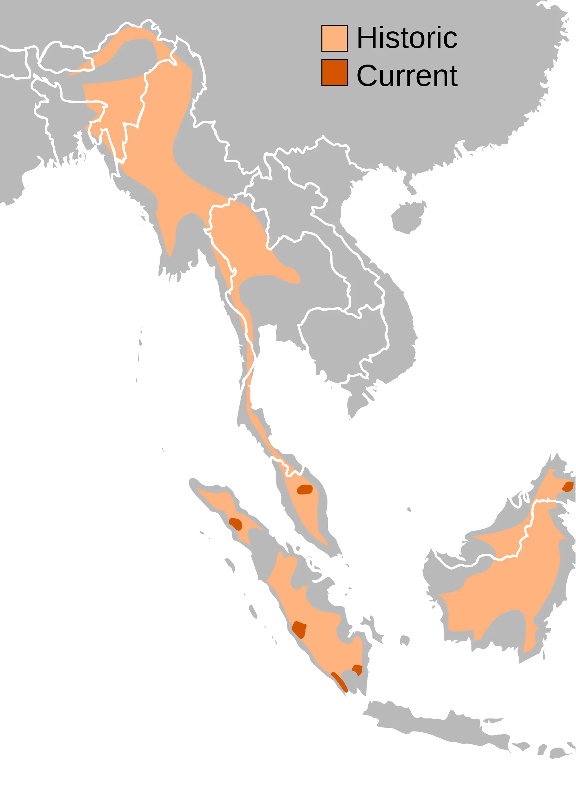 Sumatran Rhinoceros habitat map