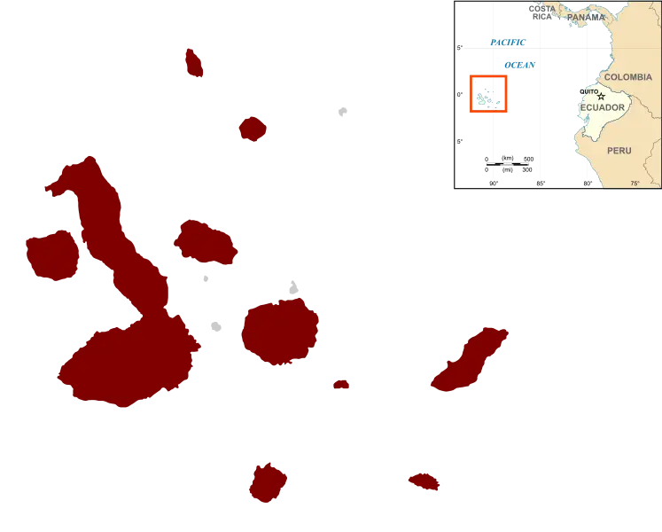 Морська ігуана карта середовища проживання