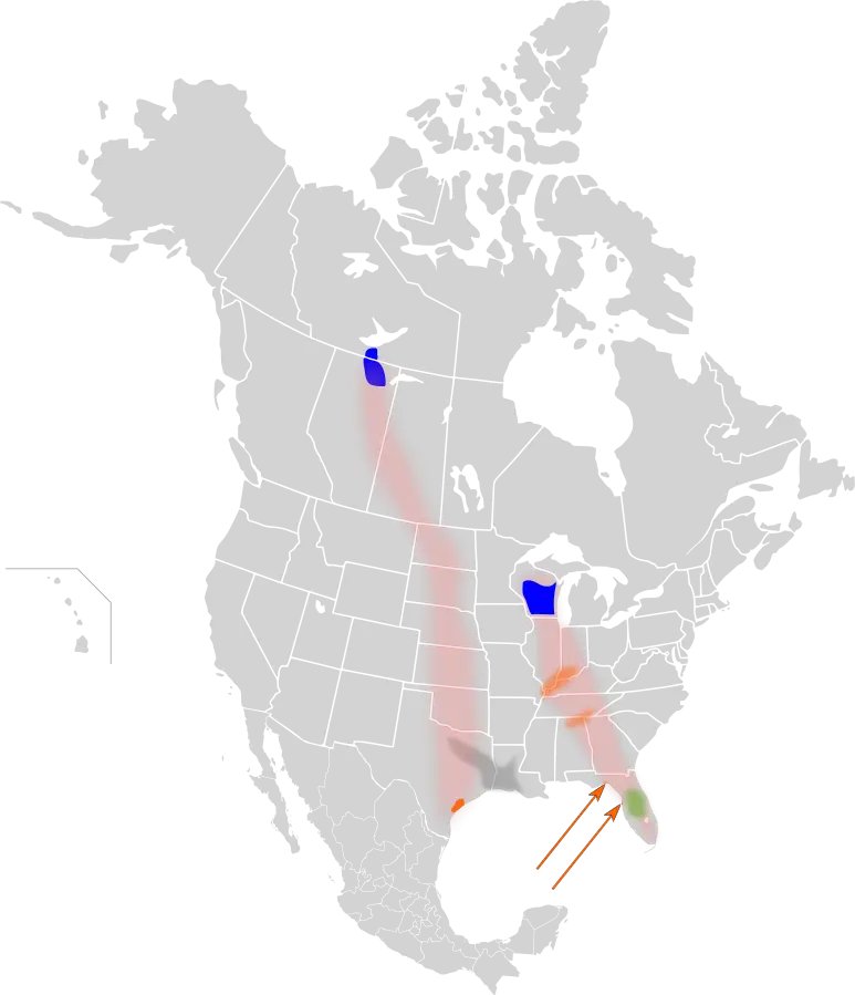 Whooping Crane habitat map