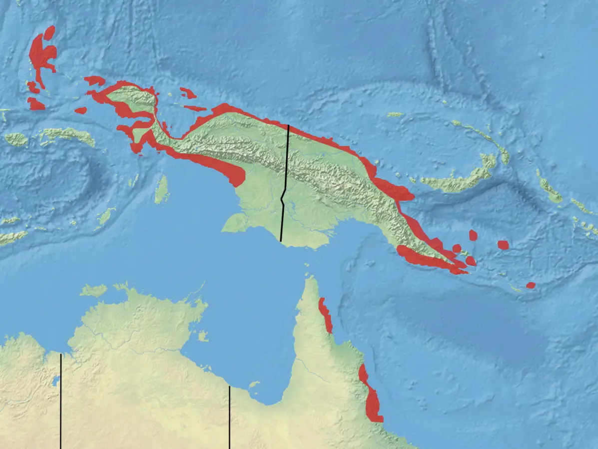 Pteropus conspicillatus карта середовища проживання