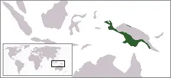 Varanus salvadorii карта середовища проживання