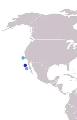 Otaria orsina di guadalupe mappa dell'habitat