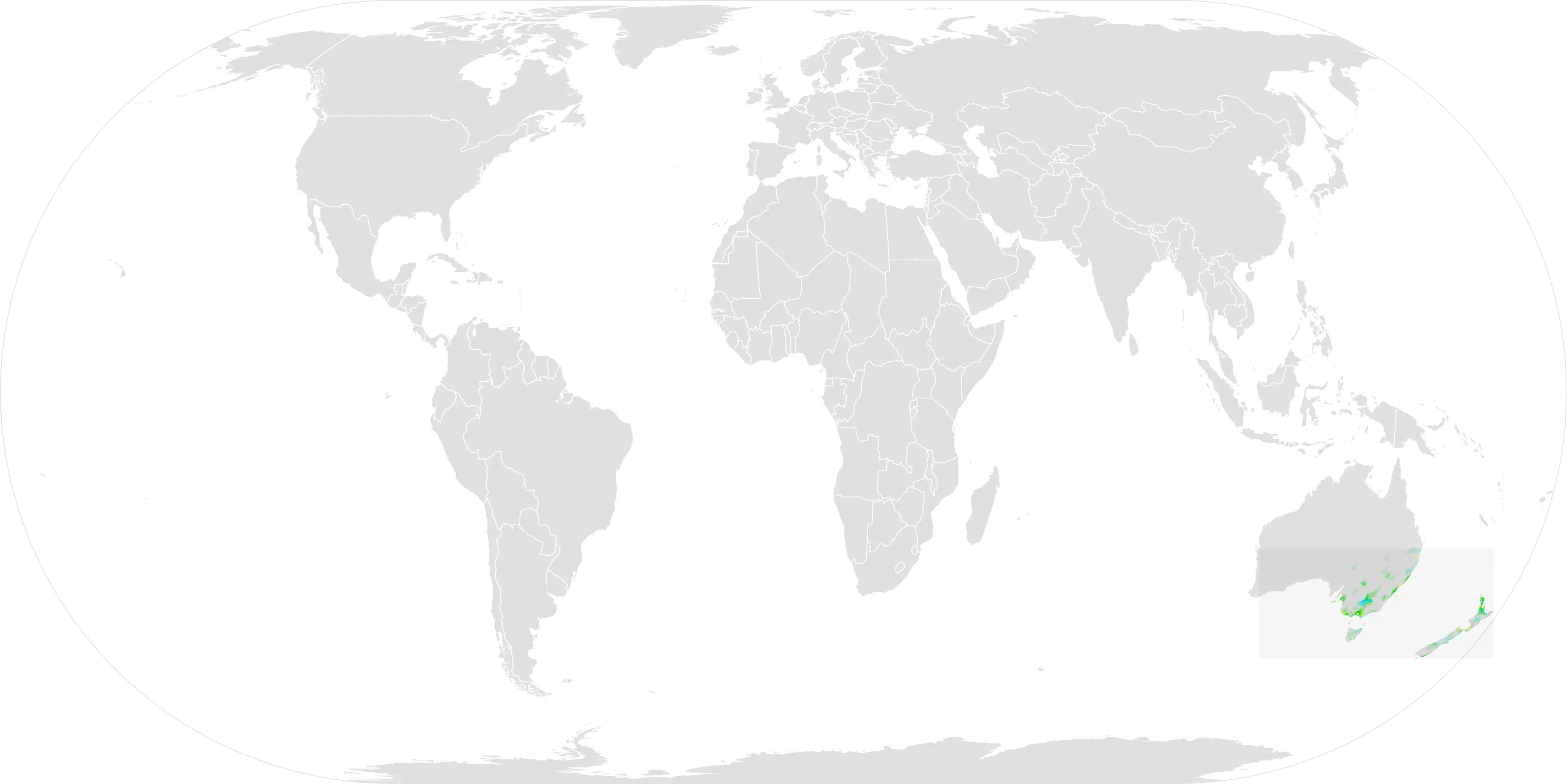 Avetoro australiano mapa del hábitat