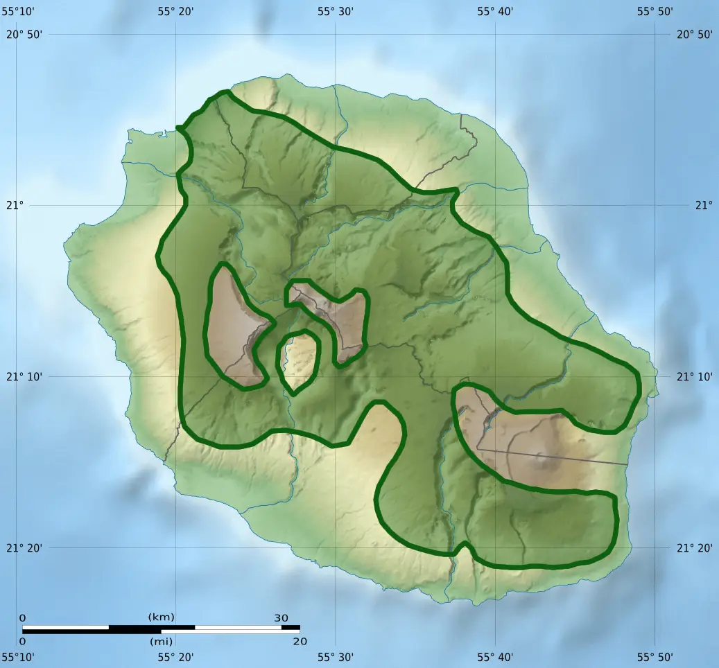Réunion harrier habitat map