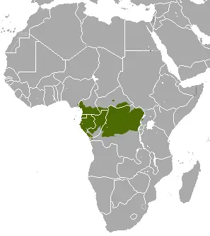 Crested mona monkey habitat map