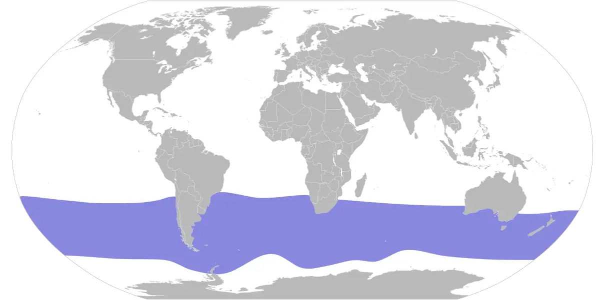 Альбатрос мандрівний карта середовища проживання