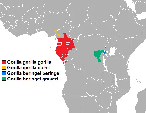 Cross River gorilla habitat map
