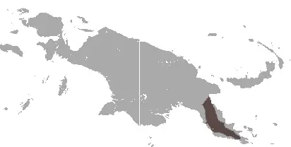 Dendrolagus dorianus карта середовища проживання