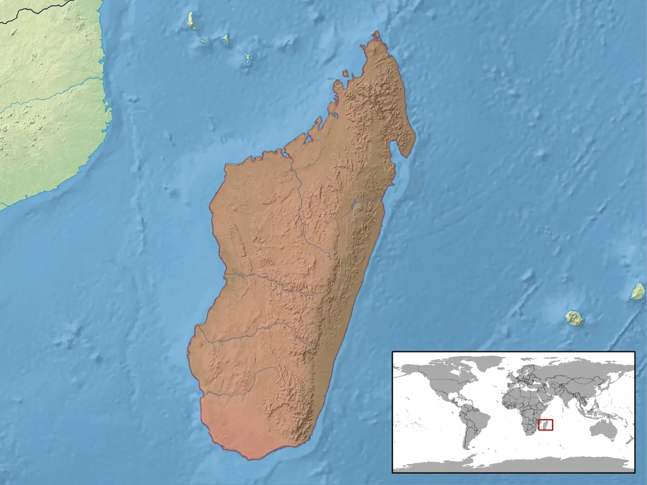 Malagasy giant chameleon habitat map