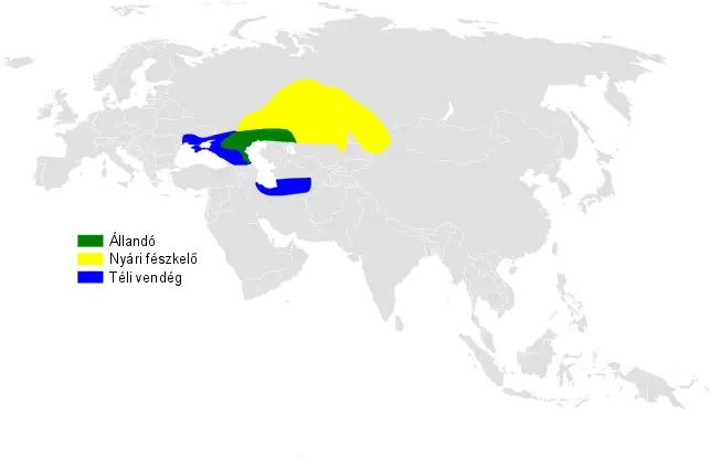 White-winged lark habitat map