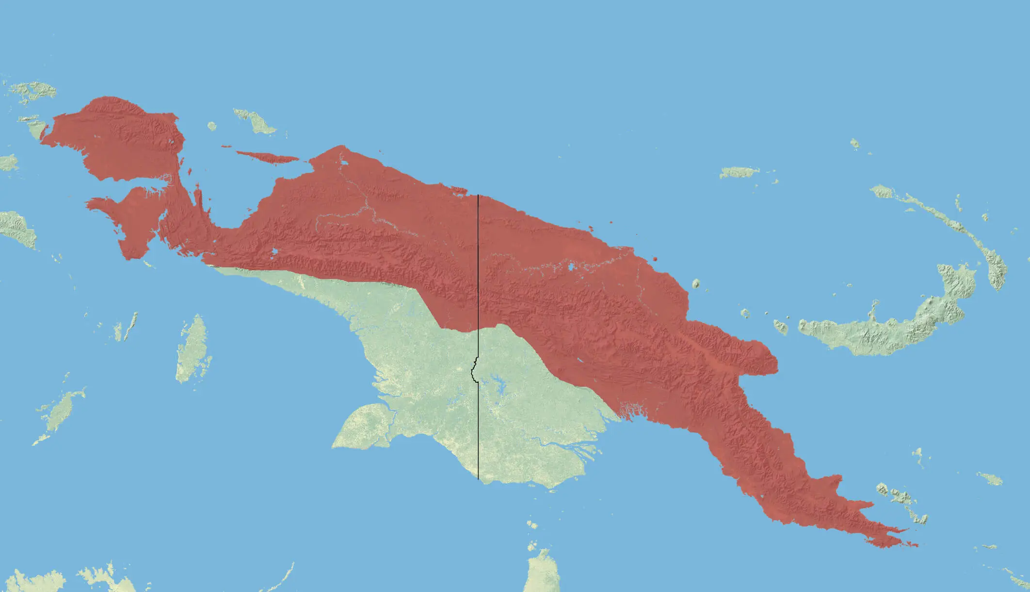 New Guinean quoll habitat map