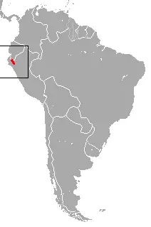 Peruvian small-eared shrew habitat map