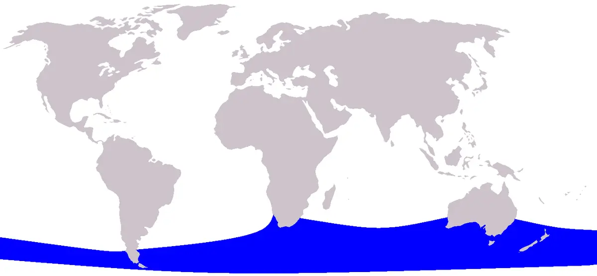 Pygmy Right Whale habitat map