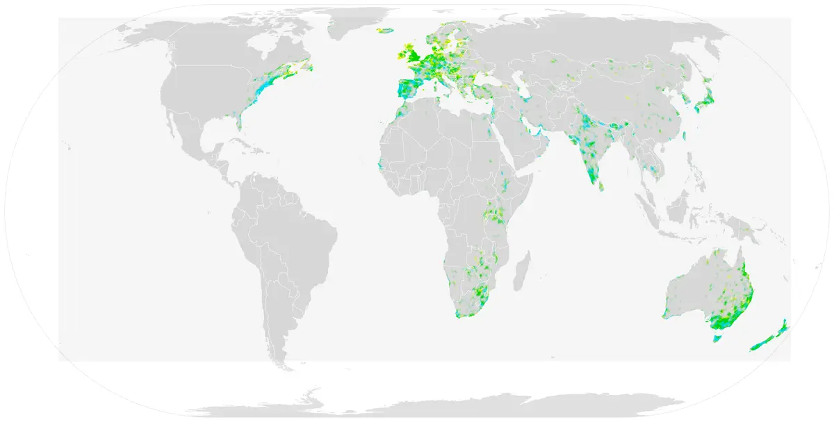 Баклан великий карта середовища проживання