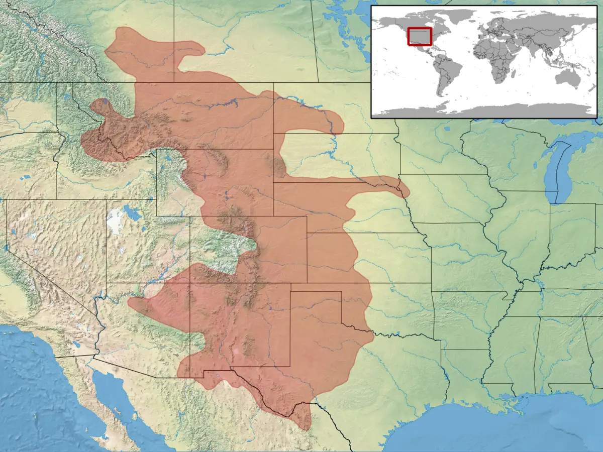 Prairie Rattlesnake habitat map