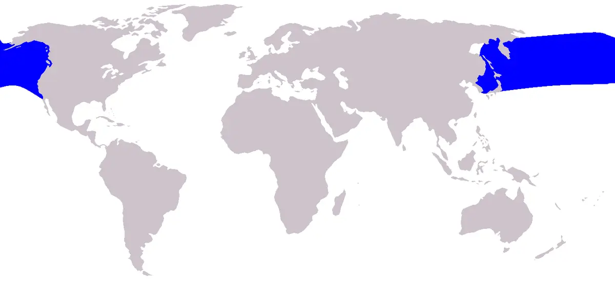 Phocoenoides dalli карта середовища проживання