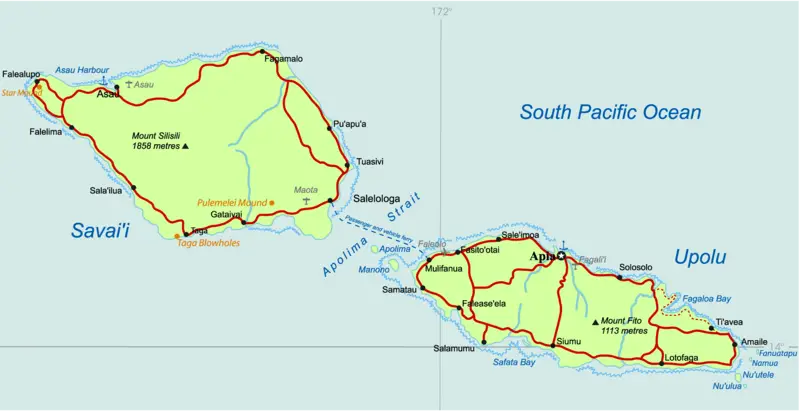 Samoan fantail habitat map