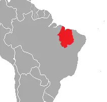 Червоновуха черепаха бразильська карта середовища проживання