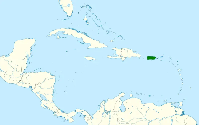 Range map of Puerto Rican Woodpecker (Melanerpes portoricensis)