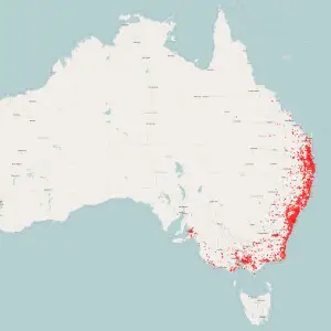 Adapted from The Atlas of Living. Data from:
'Birdata: 3,363 records
DECCW Atlas of NSW Wildlife: 2,942 records
Eremaea: 804 records
Australian Museum provider for OZCAM: 82 records
South Australia Fauna Observations: 58 records
Museum Victoria provider f